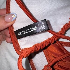 PrettyLittleThing Orange Bikini Top